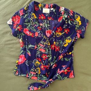 Maeve Floral Button Up Top